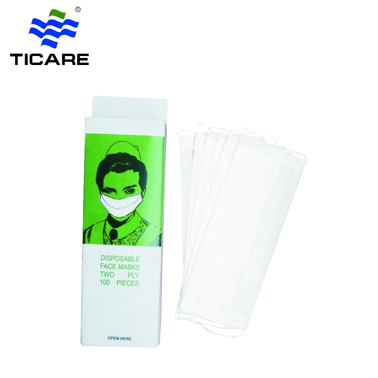Disposable earloop 2-ply paper face mask for food process and clinic