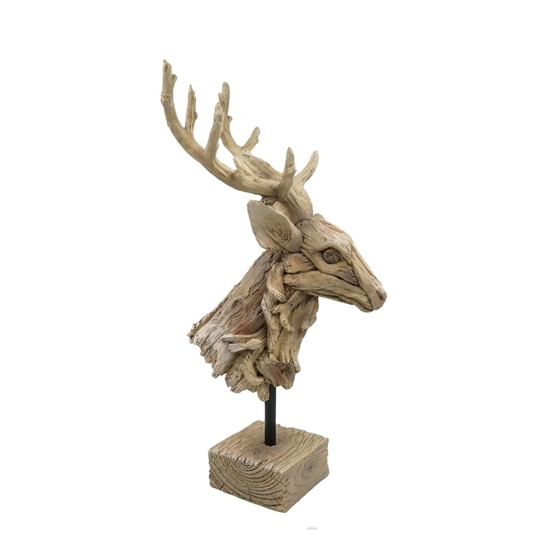 Resin Deer Head Statue by Driftwood Finishing