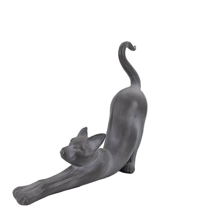 resin streching cat figurine