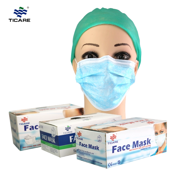 Medical three-layer non-woven disposable lacing mask