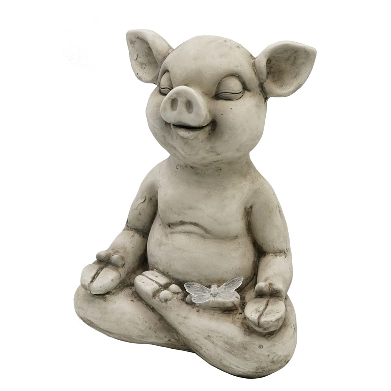 Meditating Yoga Pig MGO Garden Figurine