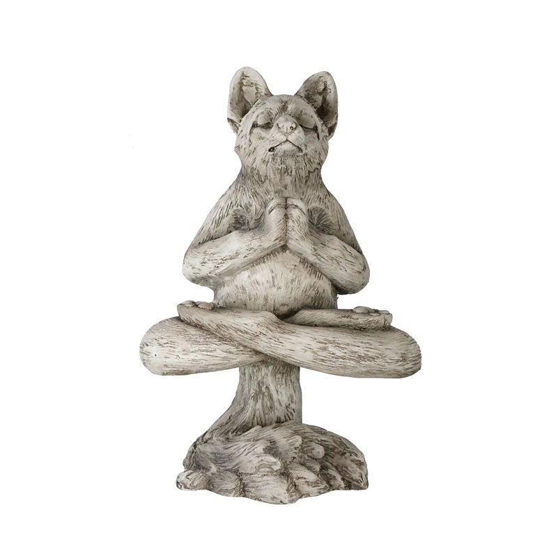 Levitating Yoga Fox MGO Garden Figurine