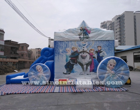 Outdoor kids frozen carriage inflatable bouncy castle with slide with EN14960 certified from Sino Inflatables