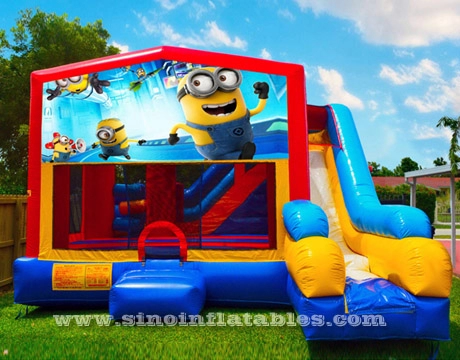 7in1 kids Despicable Me minion bounce house with basketball hoop N obstacles inside