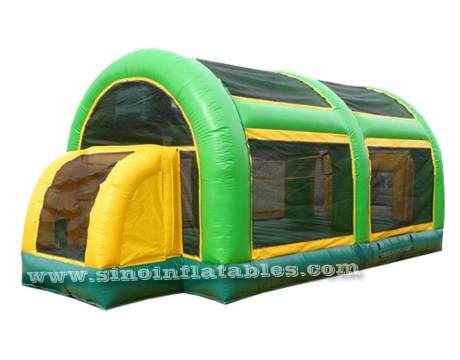 3in1 multiuse blow up kids inflatable soccer court with basketball N volleyball made of UV resistance material