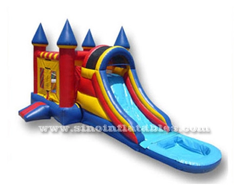 Outdoor commercial 5in1 kids inflatable water bounce house with pool from China inflatable manufacturer