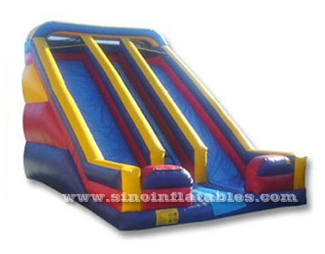 Outdoor front load double lane inflatable dry slide for kids playground