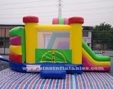 Outdoor kids party inflatable combo bouncy castle with pillars inside made in China inflatable factory