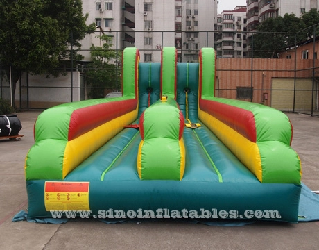 10m long kids N adults interactive inflatable bungee run for indoor or outdoor interactive games activities