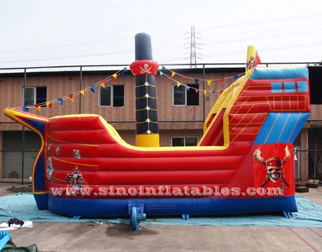 8x4m commercial kids inflatable pirate ship slide made of lead free pvc tarpaulin