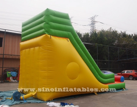 Outdoor 19' high rainbow kids inflatable slide with front load stopper for parties
