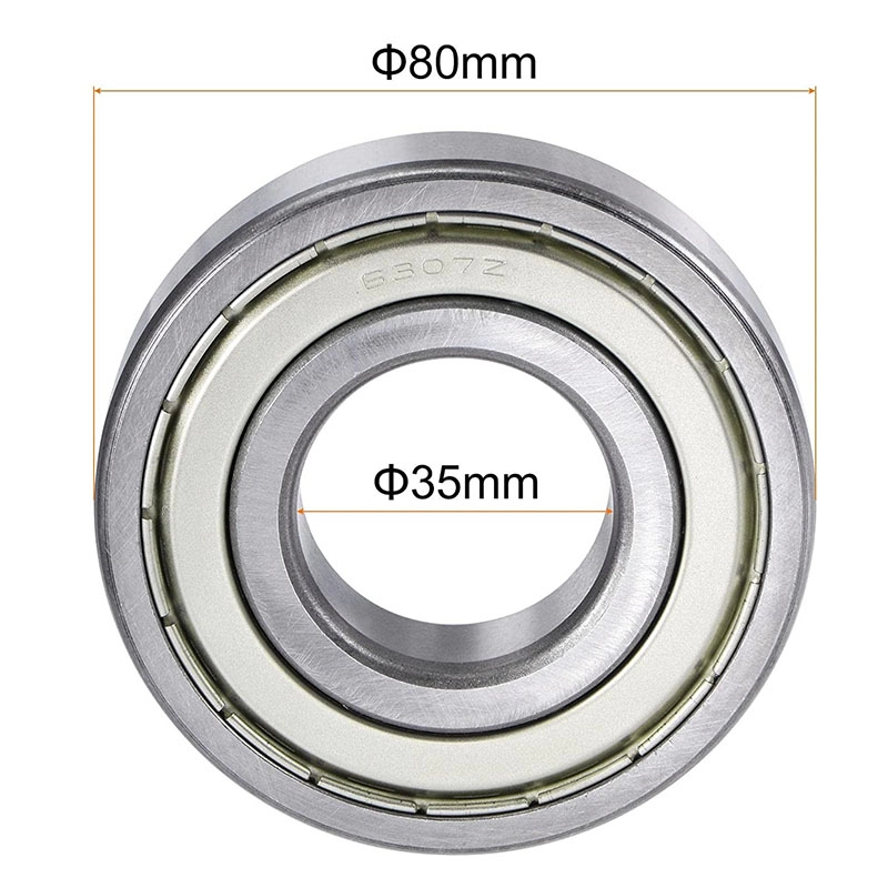 Ball Bearings 6307ZZ Deep Groove 35mm Bore 80mm OD 21mm Thick Double Shielded Chrome Steel