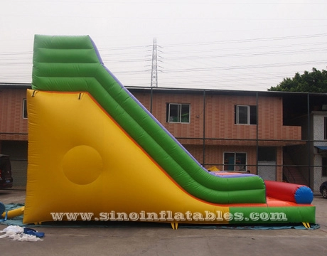 Outdoor 19' high rainbow kids inflatable slide with front load stopper for parties