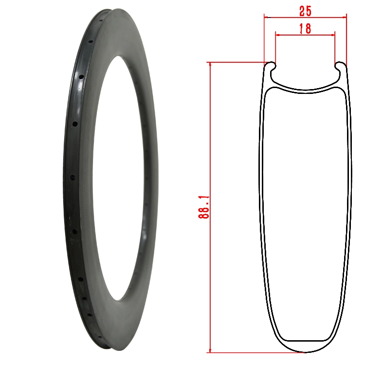 88mm carbon road rim RR03 for clincher / tubeless tire