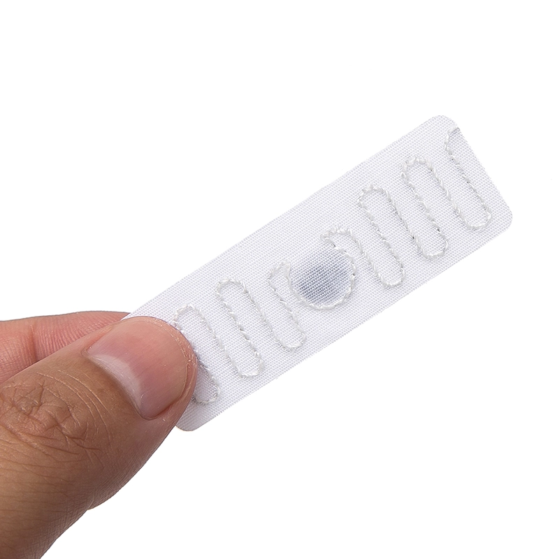860-960MHz Woven White UHF Textile Linen Clothing RFID Laundry Tag for apparel Garment Tracking