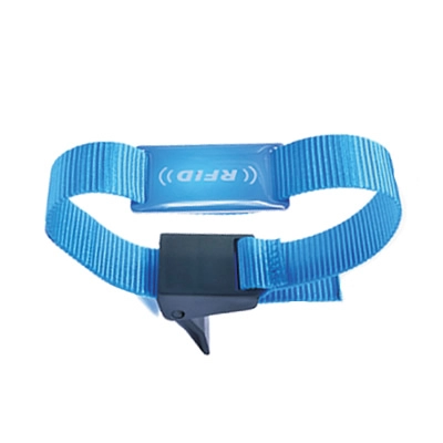 Rfid Festival Woven Wristband With Epoxy Tag