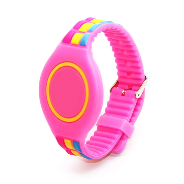Rainbow silicone rubber waterproof wristband watch rfid cartoon silicone band wristband