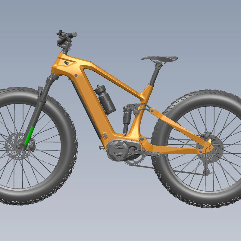 New LightCarbon Full Suspension Electric Fat Bike Frame Fit Bafang M620 Motor