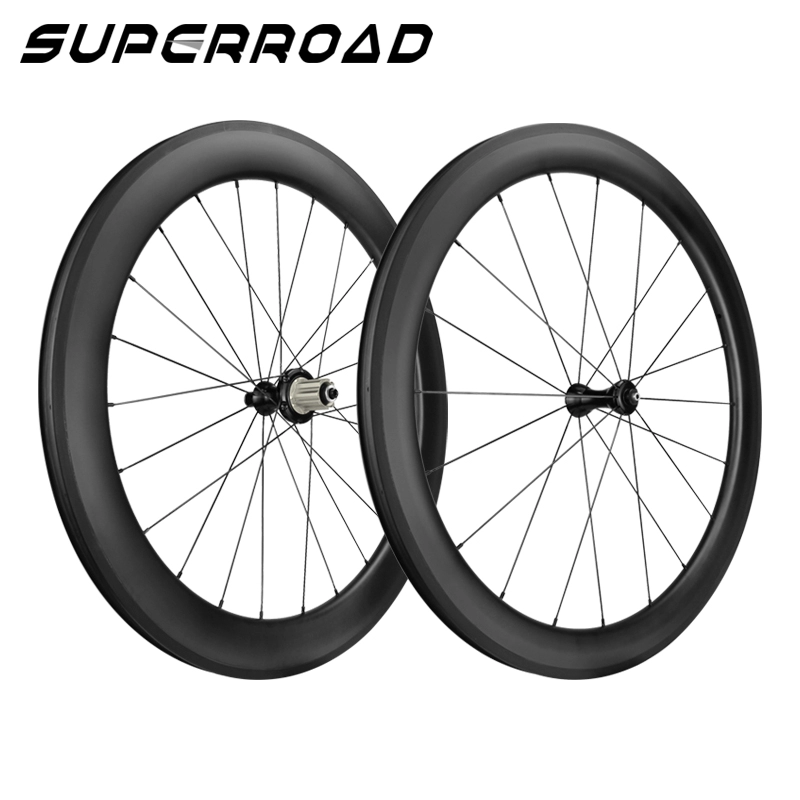 700C Front 55mm Rear 65mm Straight Pull Carbon Wheels