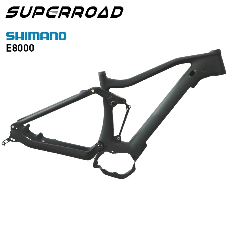 Full Suspension Mid Drive Enduro Carbon Ebike Frame Fit Shimano Motor
