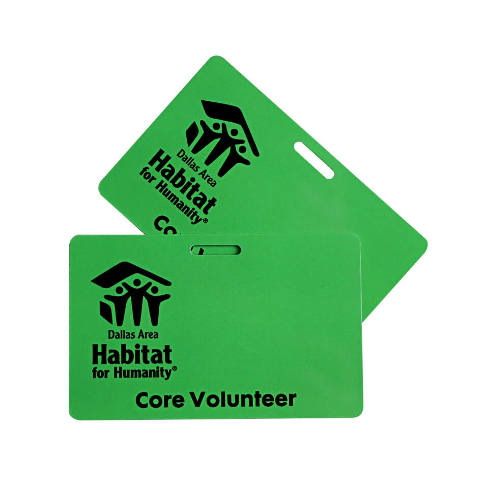 Plastic PVC Volunteer Photo ID Cards With Lanyard Hole