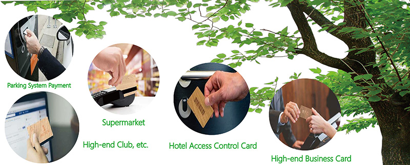 13.56MHz Wood Rfid Card For Access Control System 