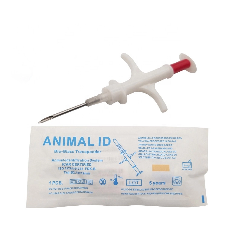2.12x12mm/1.4x8mm EM4305 RFID Animal Microchip Syringe