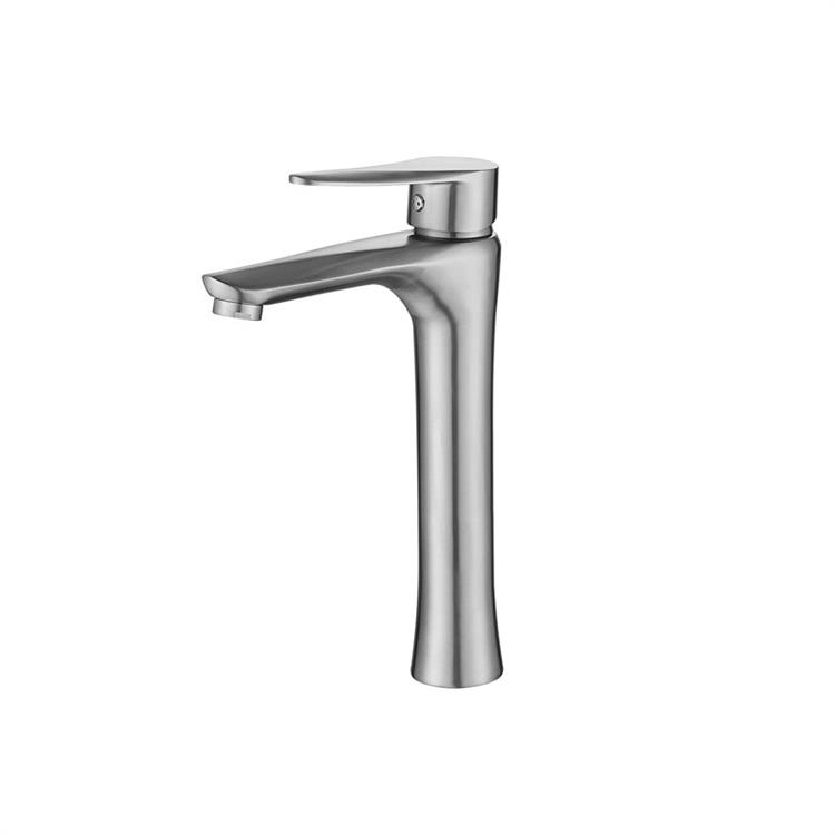 304SUS Heightened Bathroom Single Handle Basin Faucet