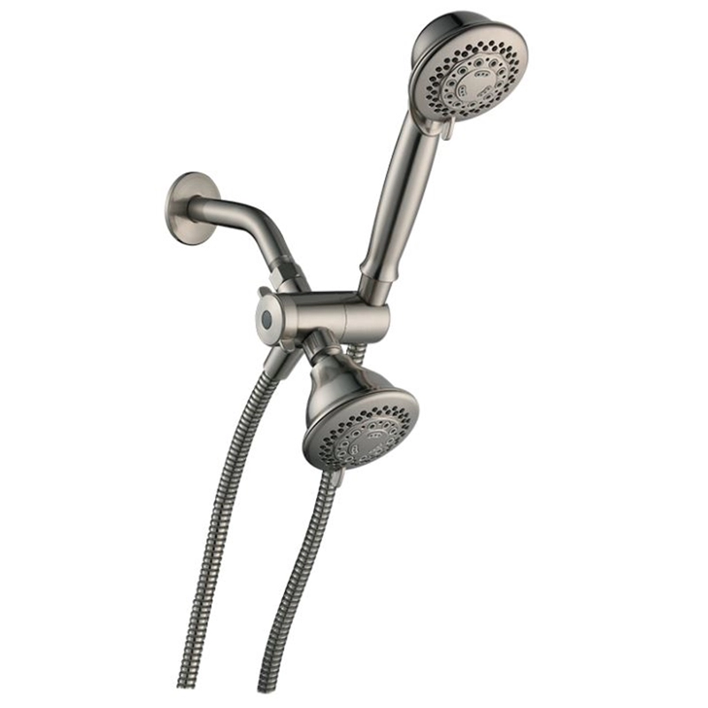 Brushed Nickel Shower Head With Handheld Combo