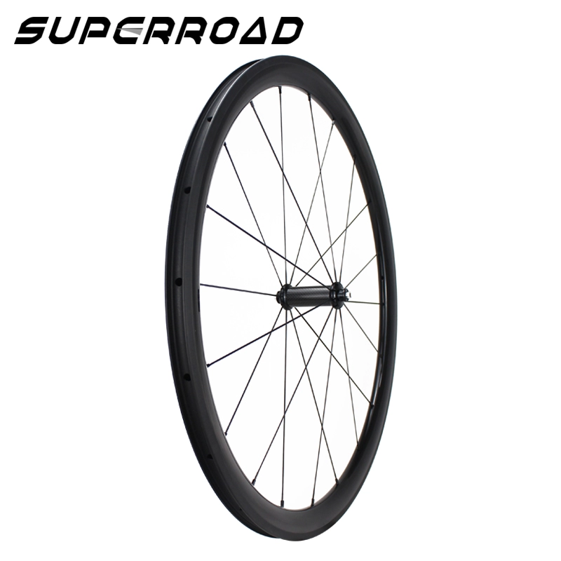38mm Carbon Tubeless Clincher Front Wheel With Powerway R36 Ceramic Hub