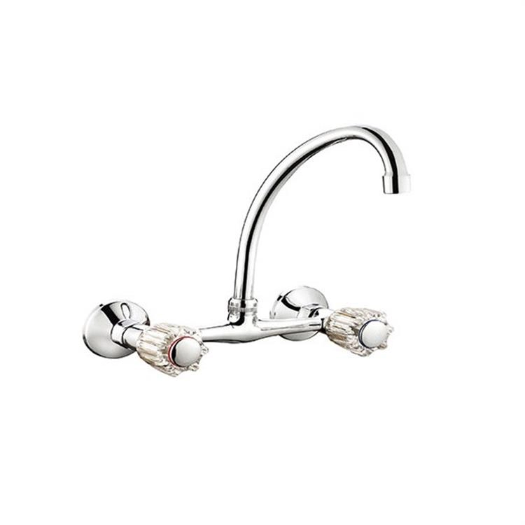 Wall Mount Double Handle Kitchen Faucet