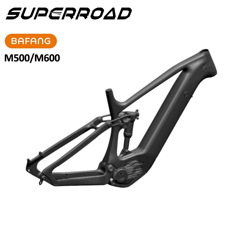 Full Suspension Mid Drive Carbon MTB Enduro Ebike Frame With Bafang M600 Motor