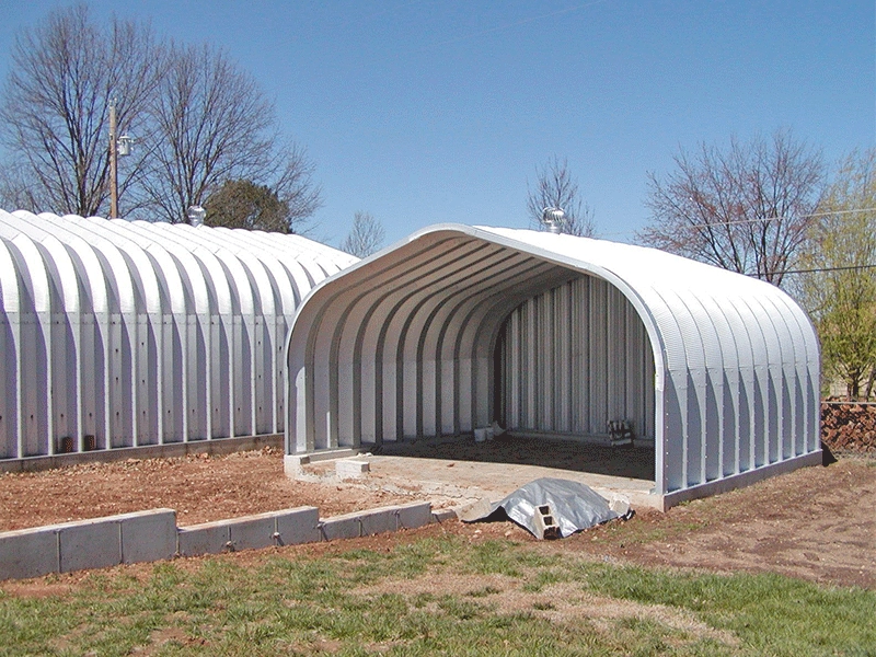 Steel structure beamless arch shed
