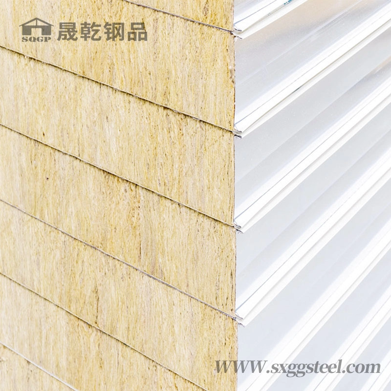 Rock wool sandwich panel for building materials