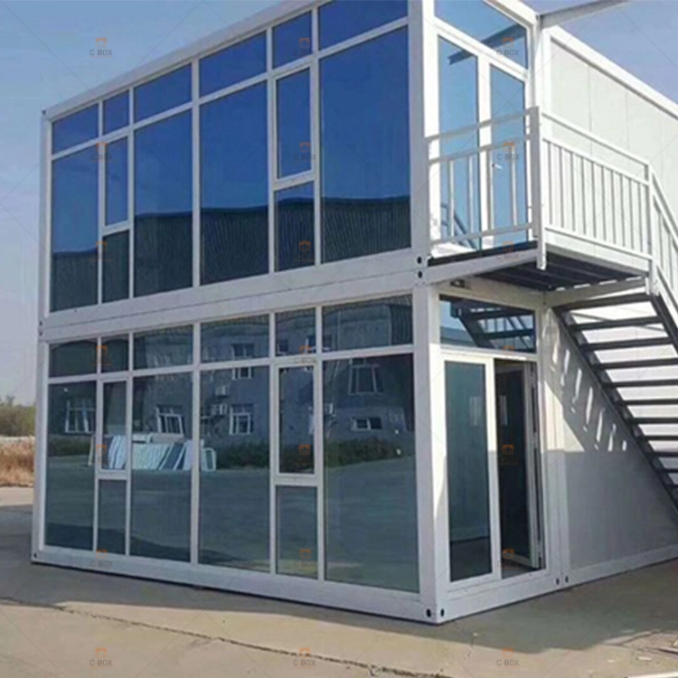 Expandable flat pack containers for office building
