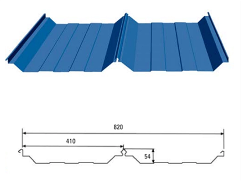 820 Bite Type Wall Panel Corrugated Steel Roofing Sheets