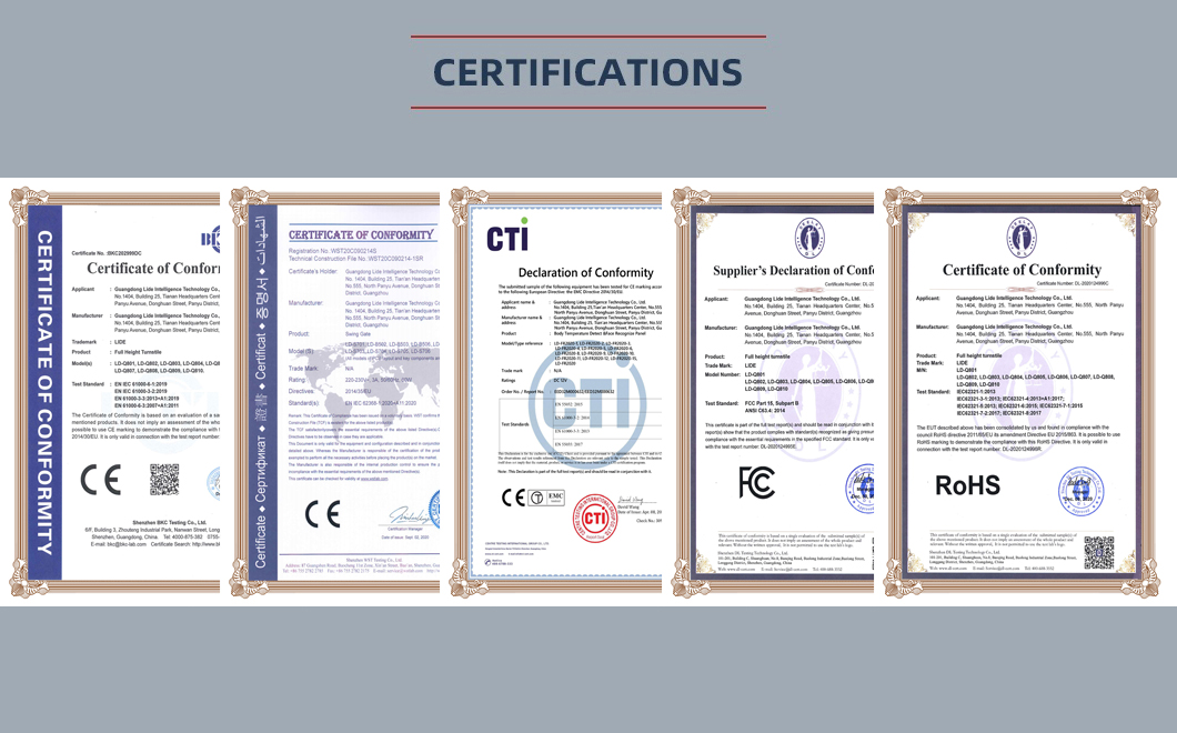 tripod turnstile CE certificate