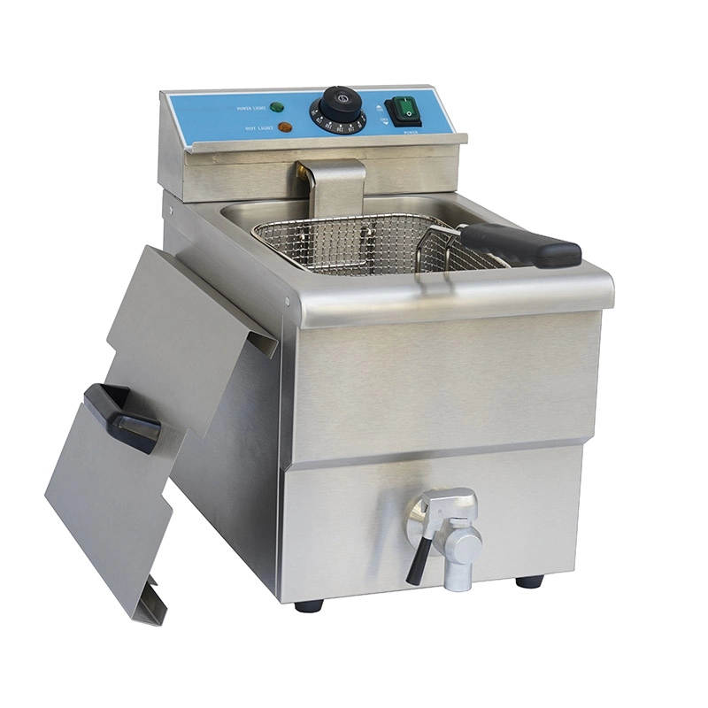 3250W 8 Liters Table Top Commercial Electric Deep Fryer with Faucet