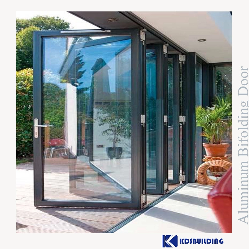 Oversize solid glass waterproof aluminum folding sliding doors