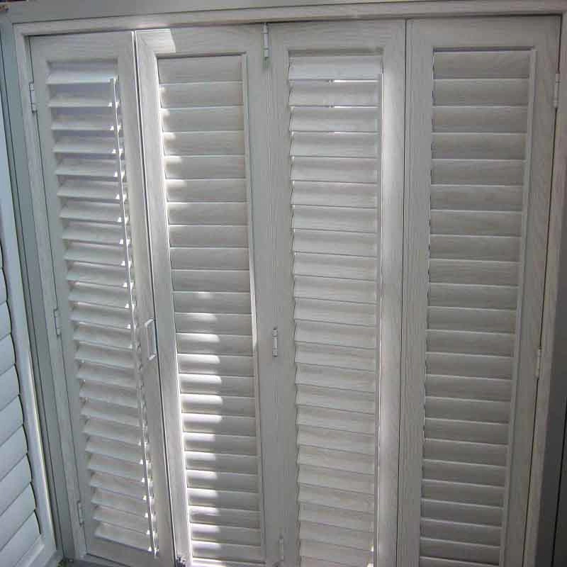 Aluminum casement white shutter door