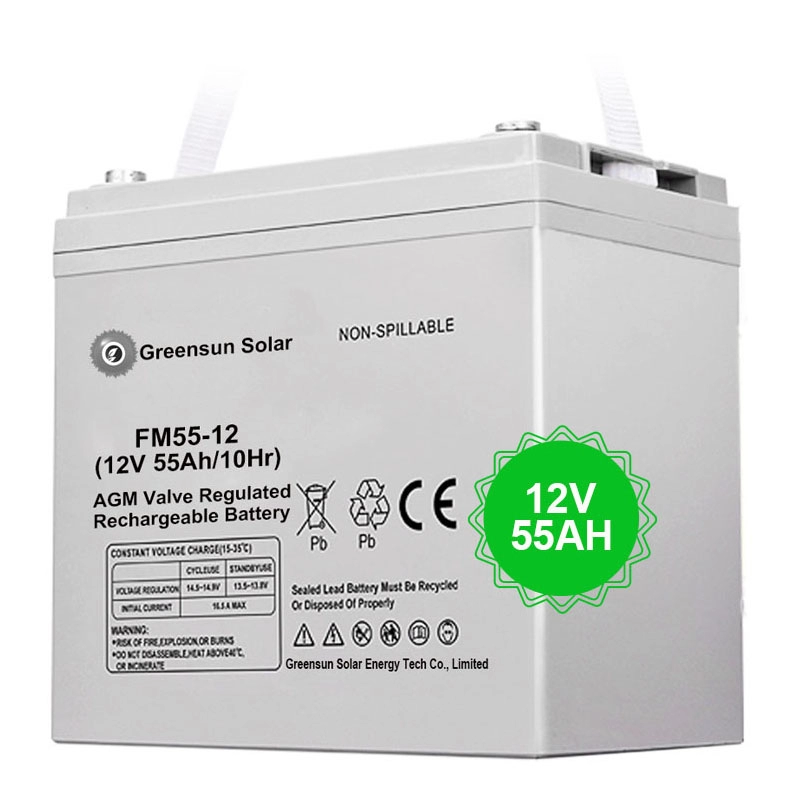 Rechargeable Lead Acid Battery 12v 55AH AGM for Power Station