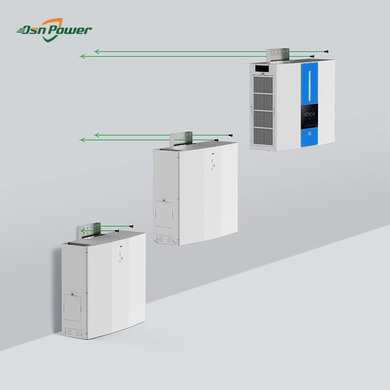 New Design Powerwall Battery LiFePO4 48V 50KWH Energy Storage integrated battery inverter 5.5kw
