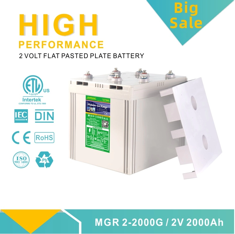 Clearance sale 2V 2000Ah Modular Gel VRLA Battery for Solar Application