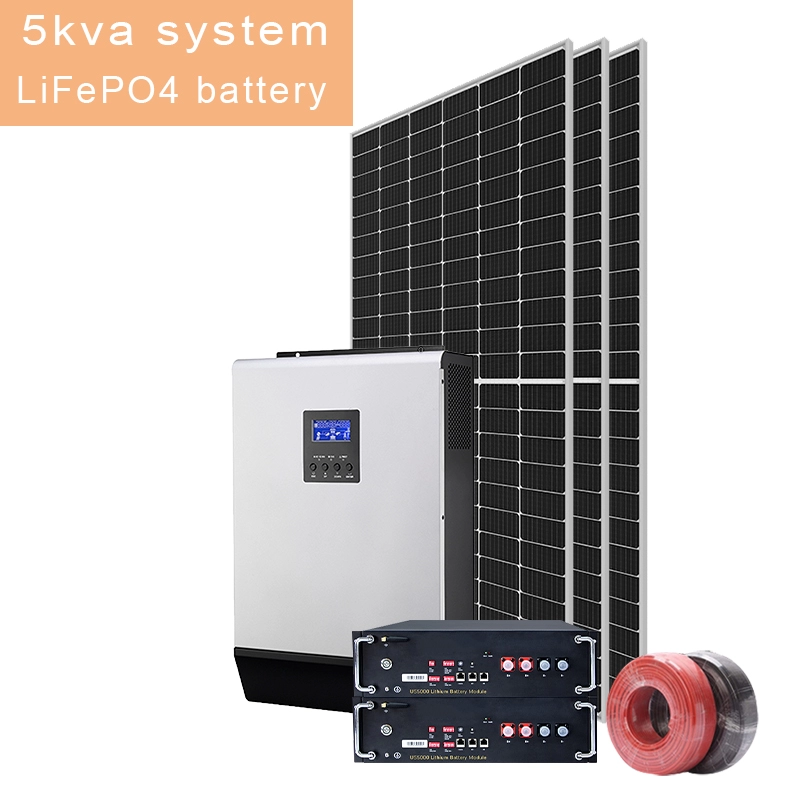 5KW 5.5kw Off-Grid System Solar for Lifepo 4 Battery Solar Energy