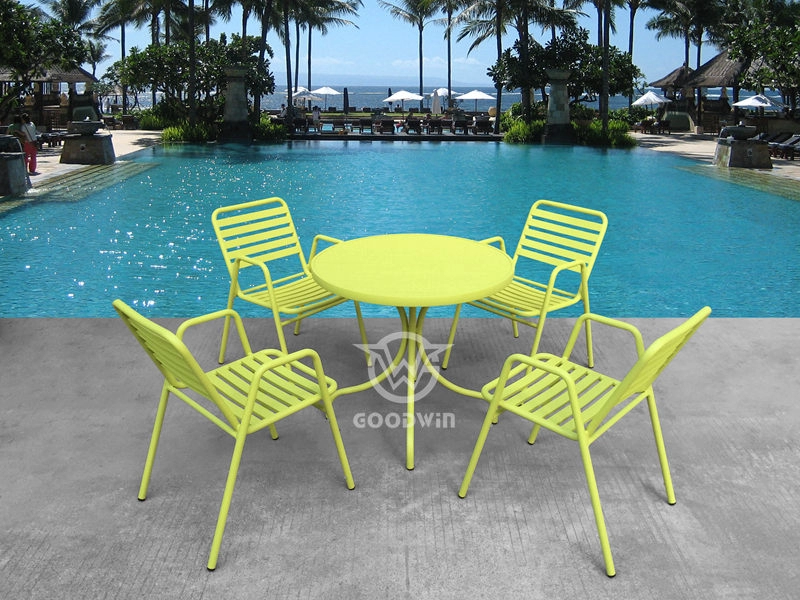 All Weather Colorful Aluminum Frame Dining Set