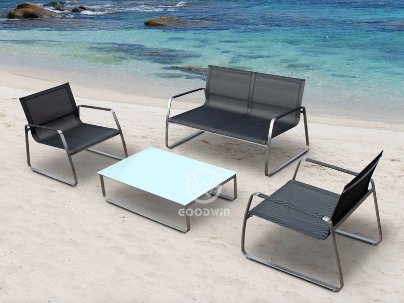 Patio Stainless Steel Frame Textilene Sofa Set