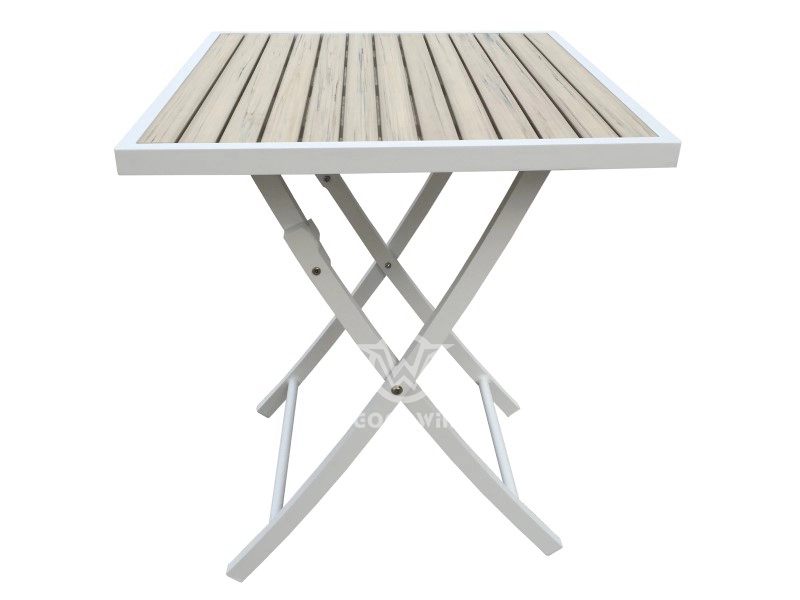 Outdoor Folding Aluminum Frame Poly-wood Square Dining Table