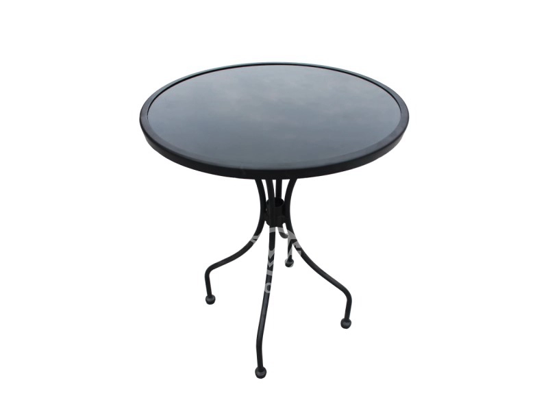 All Weather Metal Frame Round Glass Dining Table