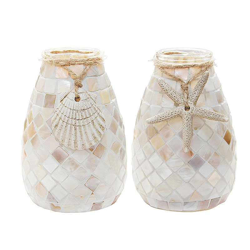 Classic Shell Starfish Mosaic Small Vase