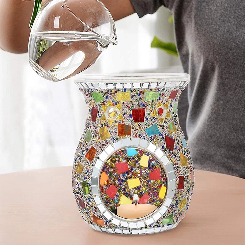 Colorful glass mosaic oil burner